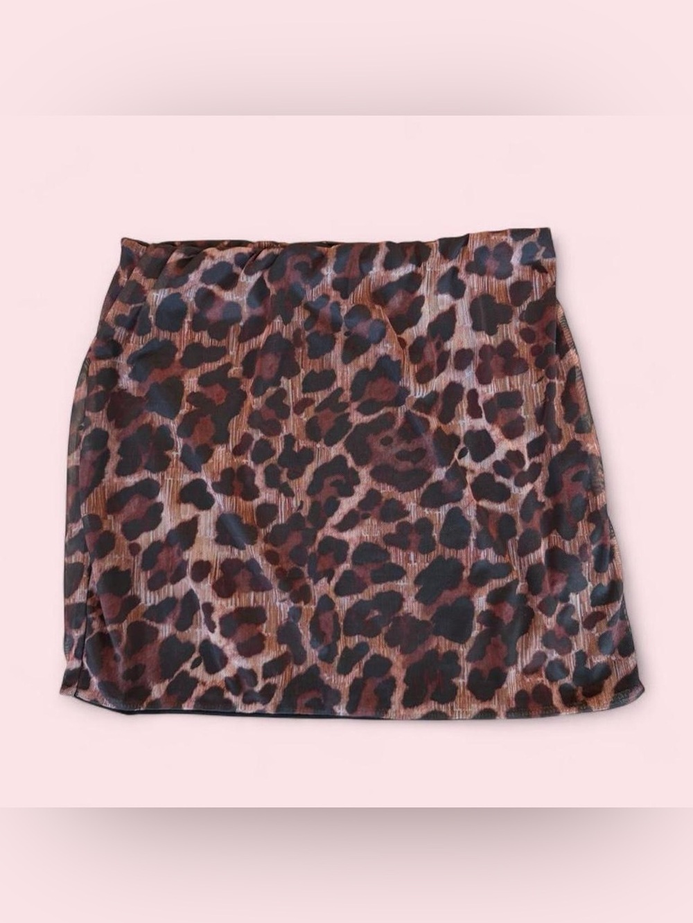 PrettyLittleThing Leopard Print Mesh Mini Skirt – Size US 14